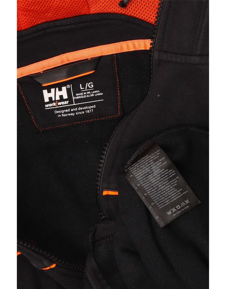 Ανδρικό πουλόβερ με κουκούλα με φερμουάρ Helly Hansen μεγάλο μαύρο βαμβακερό
