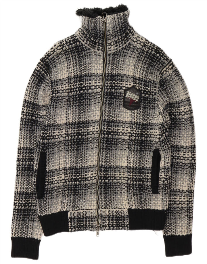 Γυναικείο πουλόβερ EDC Cardigan UK 16 Large Black Check Lambswool