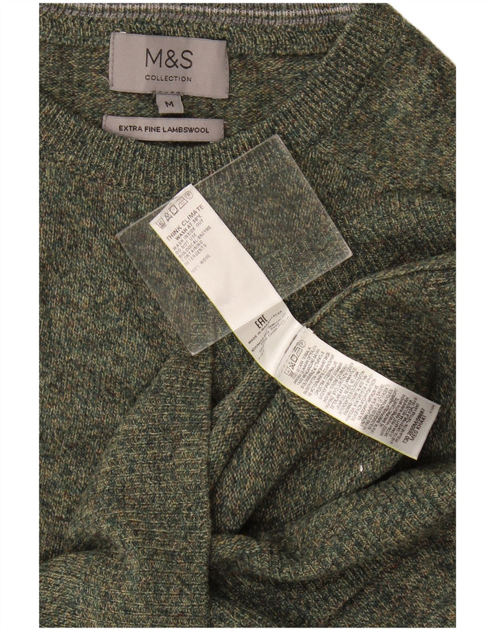 Ανδρικό πουλόβερ Marks & Spencer Boat Neck Jumper με μεσαίο πράσινο φλιτζάνι