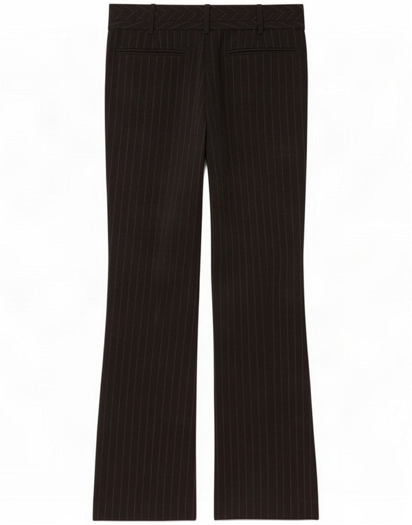 Xanaka Womens Flare Casual Trousers EU 38 Medium W30 L33 Black Pinstripe