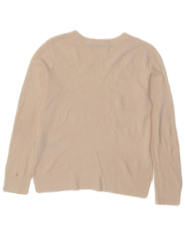 Marks & Spencer Γυναικείο πουλόβερ με λαιμόκοψη UK 10 Small Beige Acrylic