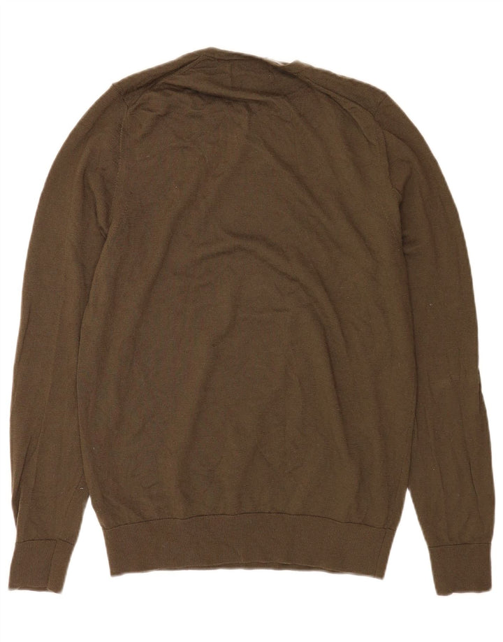 Marks & Spencer Γυναικείο πουλόβερ με λαιμόκοψη UK 14 Medium Khaki