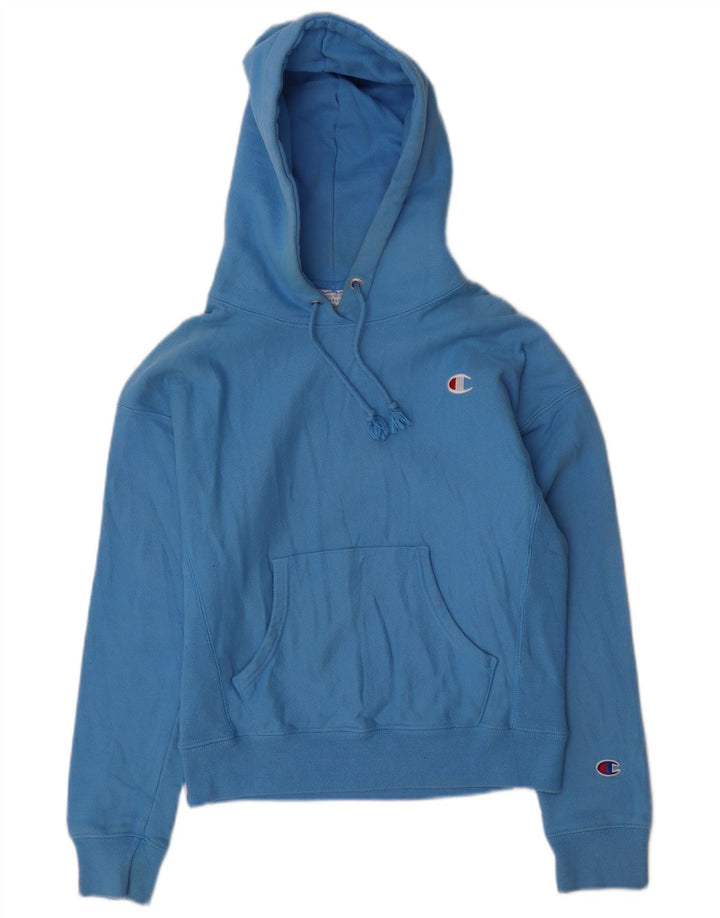 CHAMPION Γυναικεία Reverse Weave Hoodie Jumper UK 10 Small Blue Cotton
