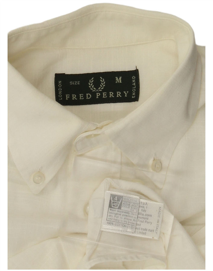 Ανδρικό πουκάμισο Fred Perry, μεσαίο λευκό βαμβακερό