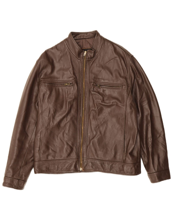 Emanuele Curci Ανδρικό Bomber Δερμάτινο Μπουφάν UK 40 Large Brown