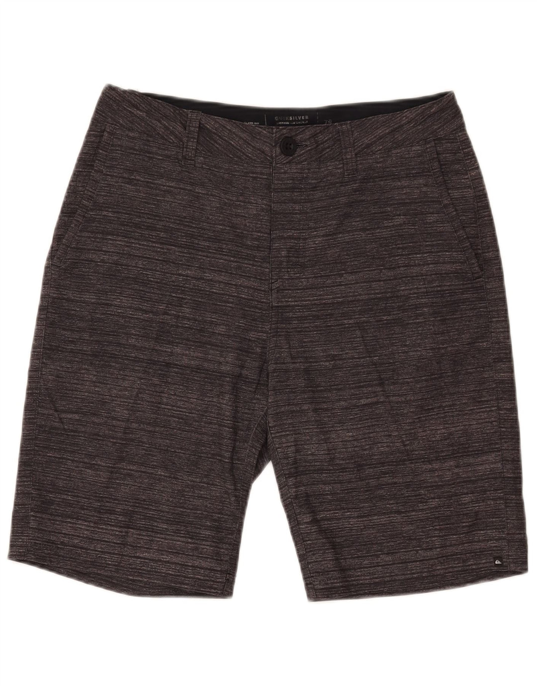 Ανδρικό σορτς Chino Quiksilver W28 Μικρό γκρι ριγέ πολυεστέρα