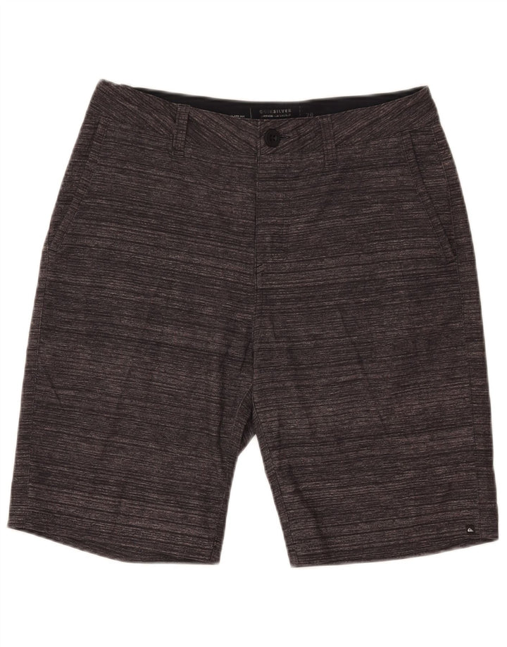 Ανδρικό σορτς Chino Quiksilver W28 Μικρό γκρι ριγέ πολυεστέρα