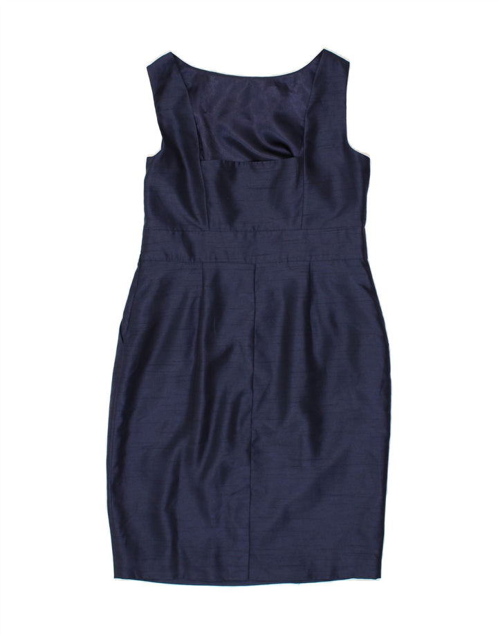 MONSOON Womens Sleeveless Sheath Dress UK 14 Medium Navy Blue Polyester Vintage Monsoon and Second-Hand Monsoon from Messina Hembry 