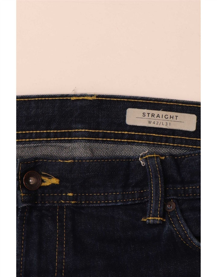 Ανδρικό τζιν ίσιο Marks & Spencer W42 L31 Navy Blue Cotton