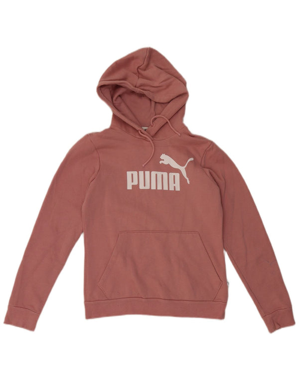 Puma Γυναικείο Γραφικό Hoodie Jumper UK 10 Small Pink Βαμβακερό