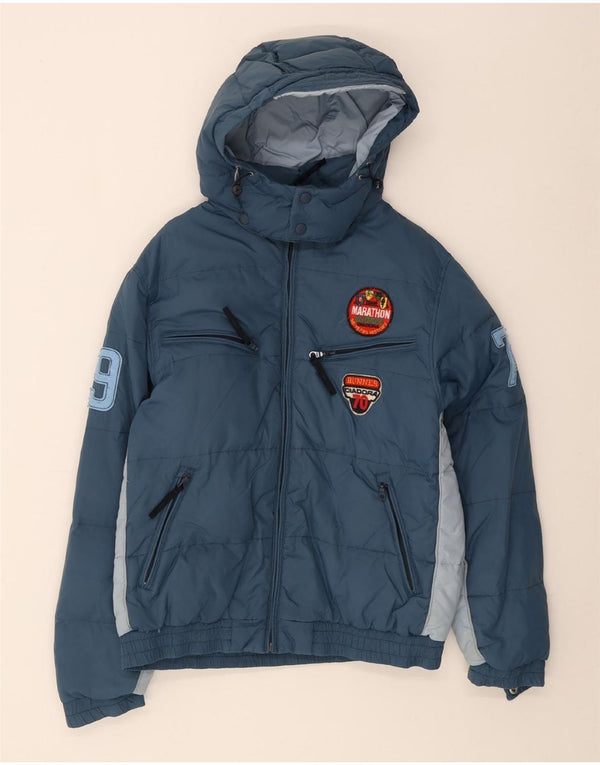 Diadora Boys Graphic Hooded Jacket 13-14 Years 3XL Blue Colourblock