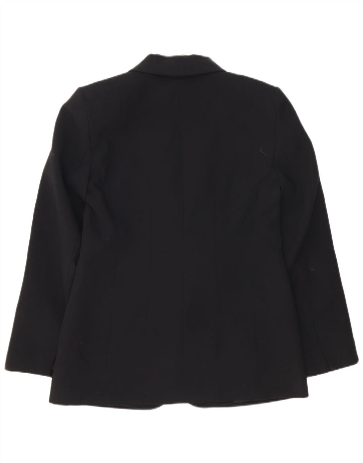 Zara Γυναικείο Μπουφάν 1 Κουμπί Blazer UK 12 Μεσαίο Μαύρο Πολυεστέρας