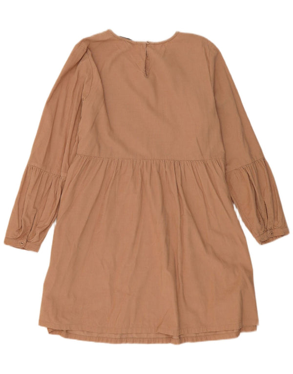 Marks & Spencer Γυναικείο μακρυμάνικο κοτλέ φόρεμα A-Line UK 14 Large Beige