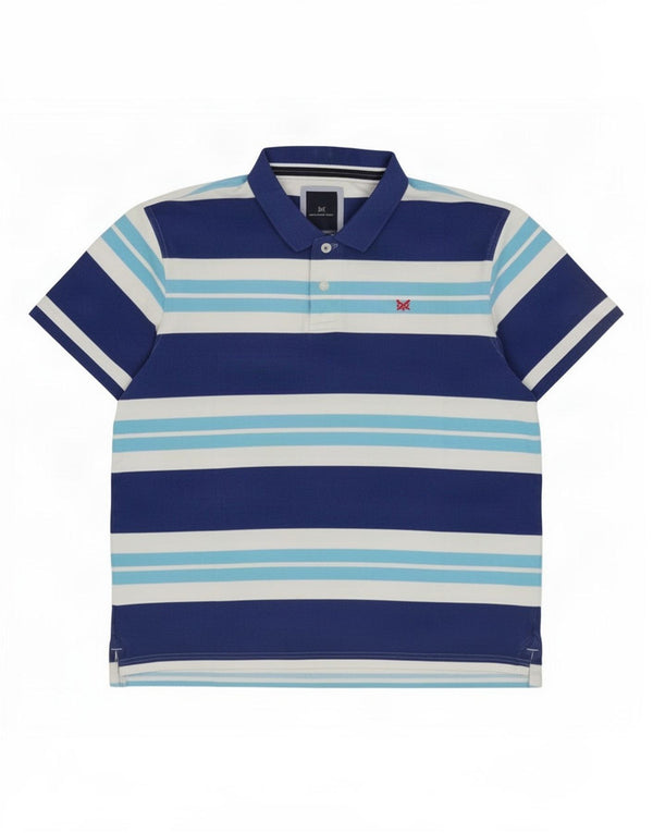 Ανδρικό μπλουζάκι πόλο Crew Clothing 2XL Μπλε ριγέ βαμβακερό
