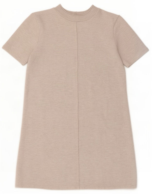 Zara Γυναικείο φόρεμα Shift UK 12 Medium Beige Polyester