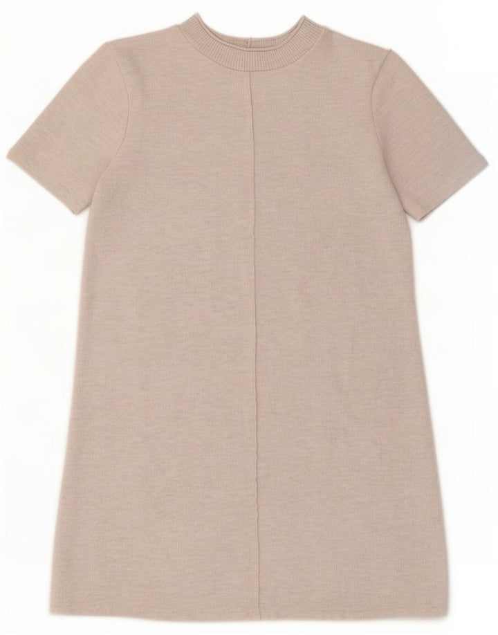 Zara Γυναικείο φόρεμα Shift UK 12 Medium Beige Polyester