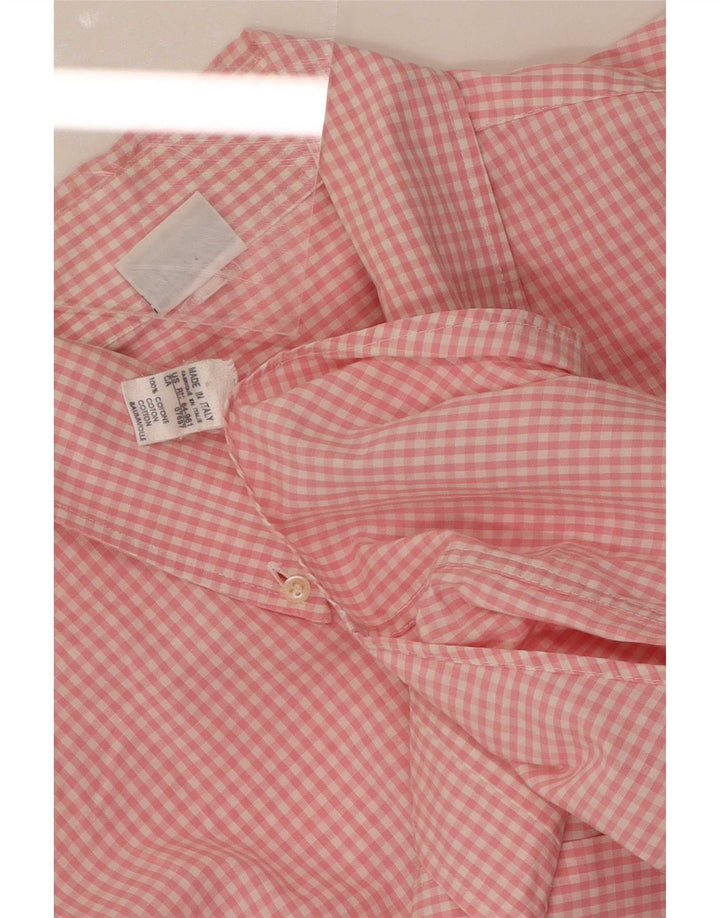 Ανδρικό πουκάμισο Benetton μεγάλο ροζ βαμβακερό Gingham