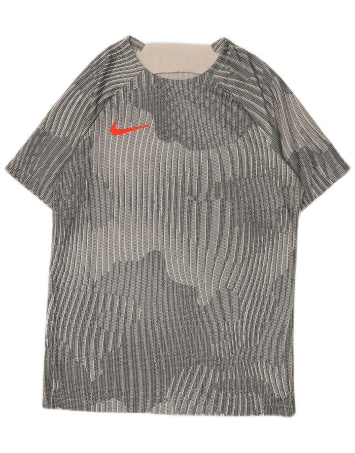 Ανδρικό T-Shirt Nike Top από μεσαίο γκρι ριγέ πολυεστέρα
