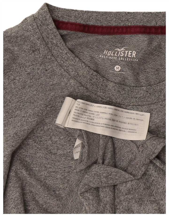 Ανδρικό T-Shirt Hollister Top Βαμβακερό με μεσαίο γκρι φλιτζάνι