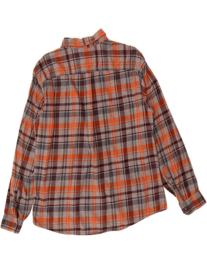 EDDIE BAUER Mens Classic Fit Flannel Shirt Large Grey Check Cotton Vintage Eddie Bauer and Second-Hand Eddie Bauer from Messina Hembry 