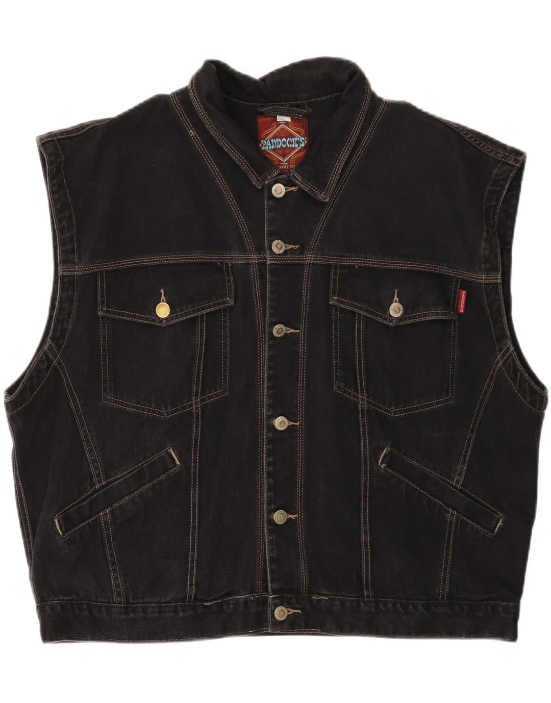 PADDOCK'S Ανδρικό Τζιν Gilet EU 48/50 XL Μαύρο βαμβακερό