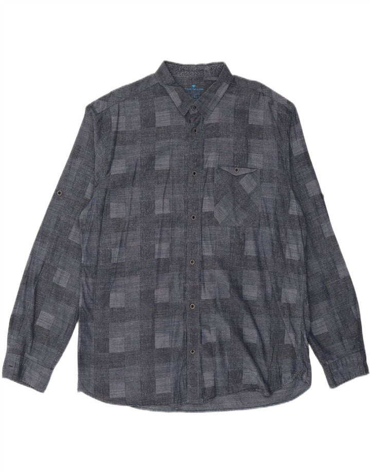 TOM TAILOR Ανδρικό πουκάμισο 2XL Navy Blue Geometric