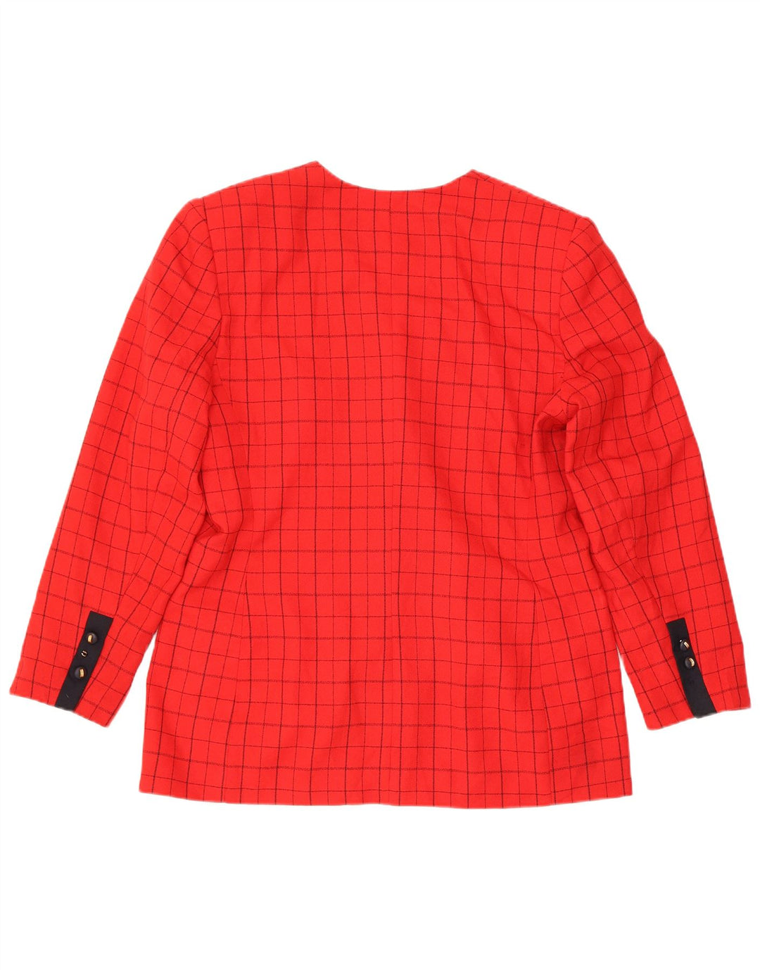 Vintage γυναικείο σακάκι 4 κουμπιών US 12 Large Red Check Polyester