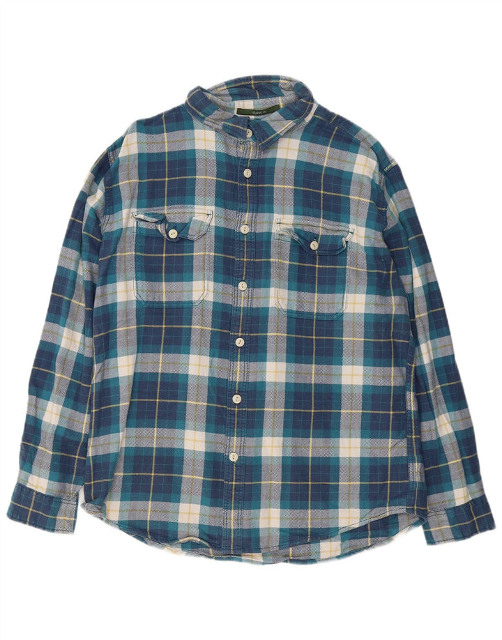 EDDIE BAUER Ανδρικό πουκάμισο Classic Fit Flannel Μεγάλο Μπλε Καρό Βαμβακερό