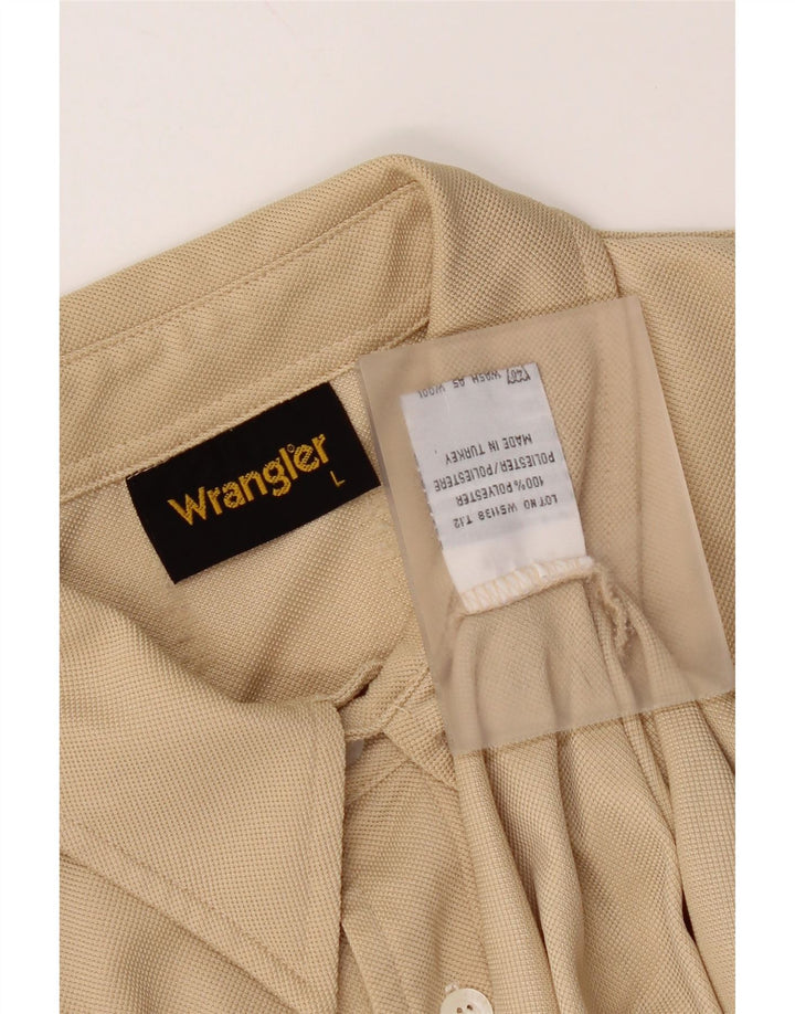 Ανδρικό κοντομάνικο πουκάμισο Wrangler με μεγάλο μπεζ πολυεστέρα