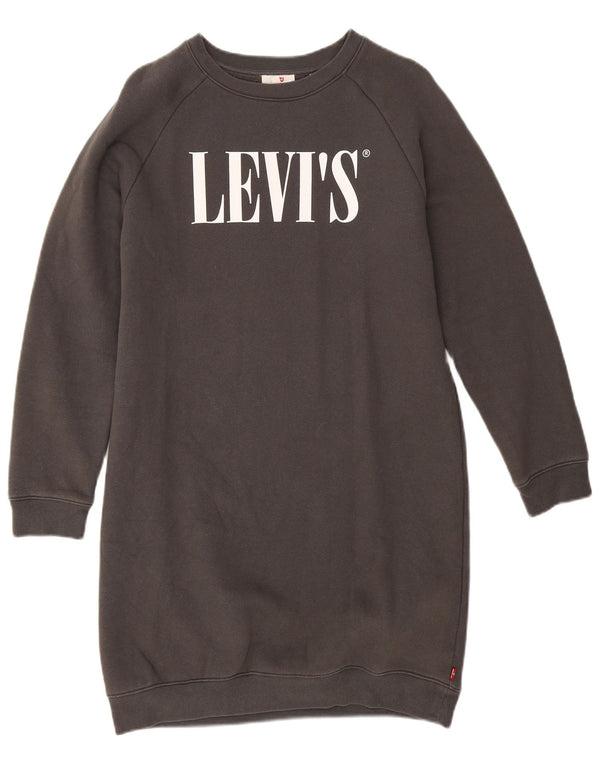 Γυναικείο μεγάλο γραφικό φούτερ Levi's Jumper UK 6 XS Γκρι βαμβακερό