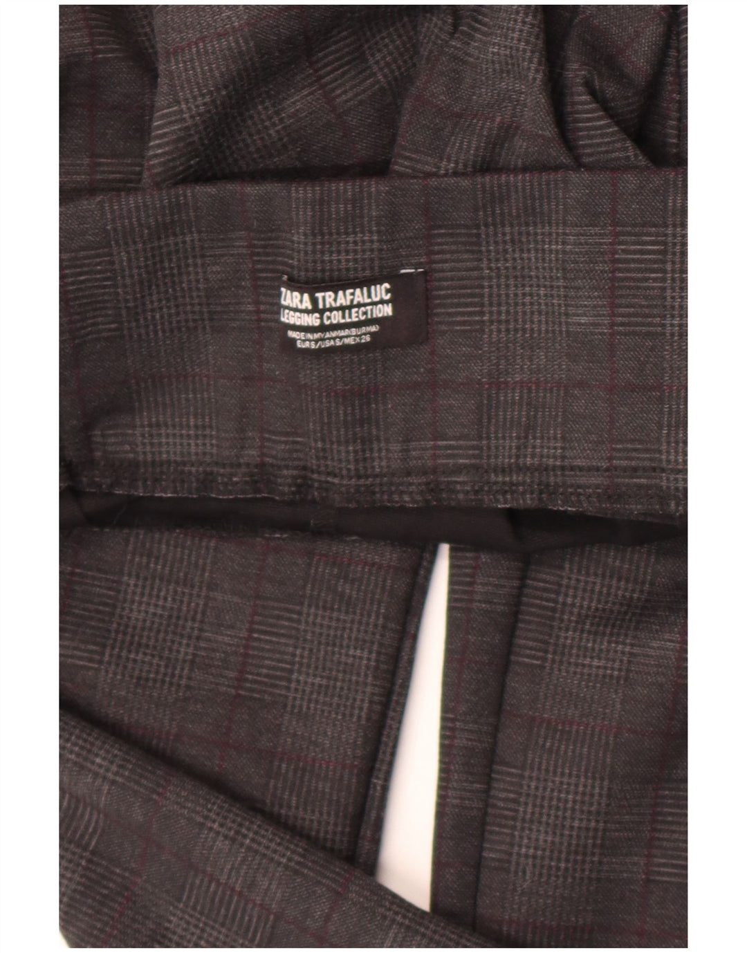 Zara Γυναικείο κολάν Casual Παντελόνι Small W26 L28 Grey Check