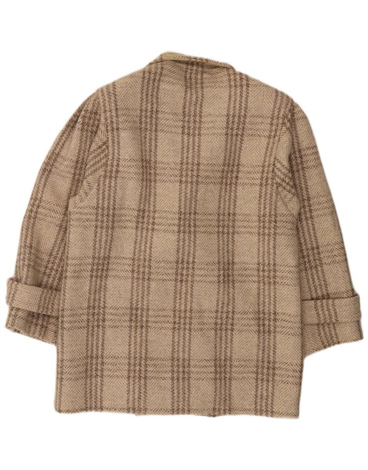 Ανδρικό σακάκι σακάκι με διπλό στήθος C&A UK 38 μεσαίο μπεζ μαλλί Houndstooth