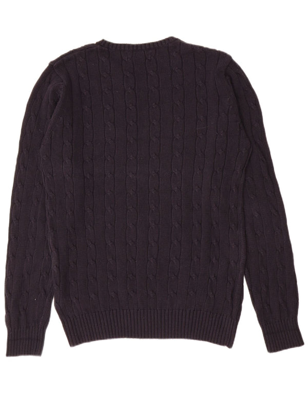 Marks & Spencer Ανδρικό μπλε πουλόβερ με λαιμόκοψη Harbor Crew Small Navy Blue