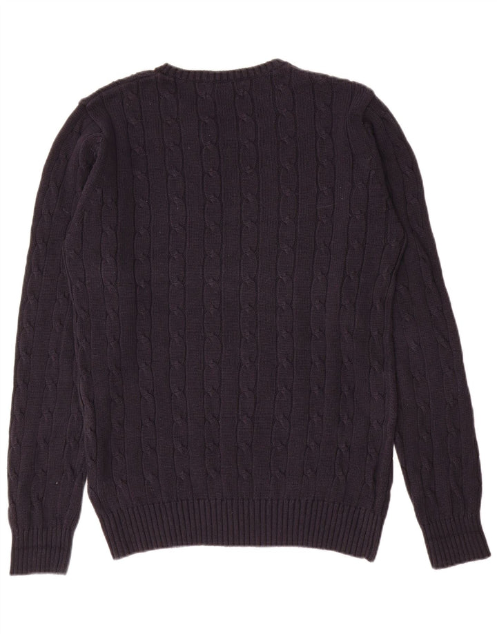 Marks & Spencer Ανδρικό μπλε πουλόβερ με λαιμόκοψη Harbor Crew Small Navy Blue