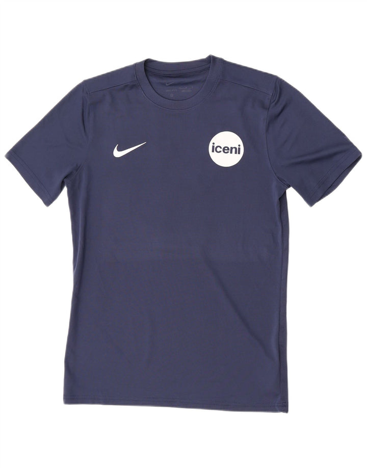 Ανδρικό γραφικό μπλουζάκι Nike Dri Fit, μεσαίο μπλε, πολυεστέρας
