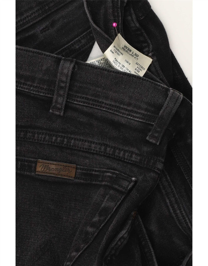 Ανδρικό τζιν Wrangler ίσιο W36 L30 μαύρο βαμβακερό