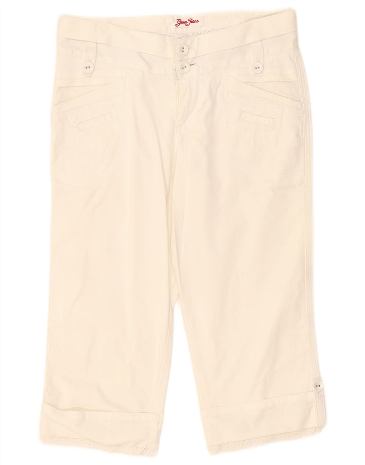 Guess Γυναικείο Παντελόνι Capri W24 L18 Λευκό βαμβακερό