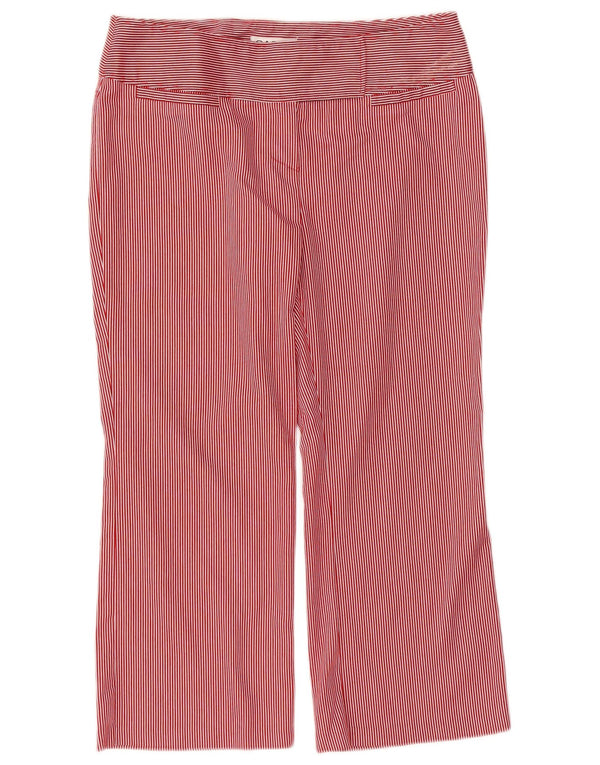 SASHA Womens Straight Capri Trousers US 12 Large W32 L23 Red Pinstripe