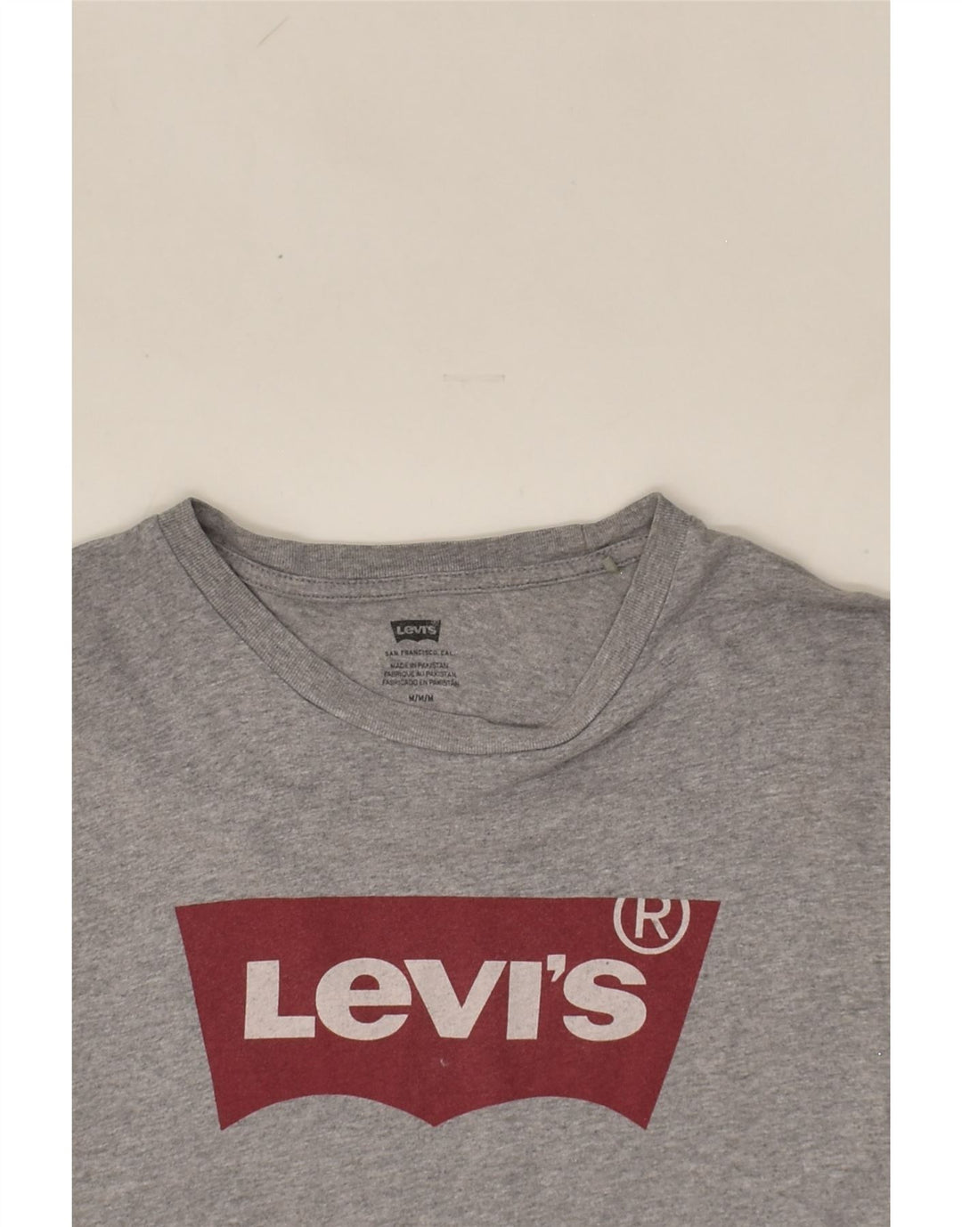 LEVI'S Mens Graphic T-Shirt Top Medium Grey Cotton | Vintage Levi's | Thrift | Second-Hand Levi's | Used Clothing | Messina Hembry 