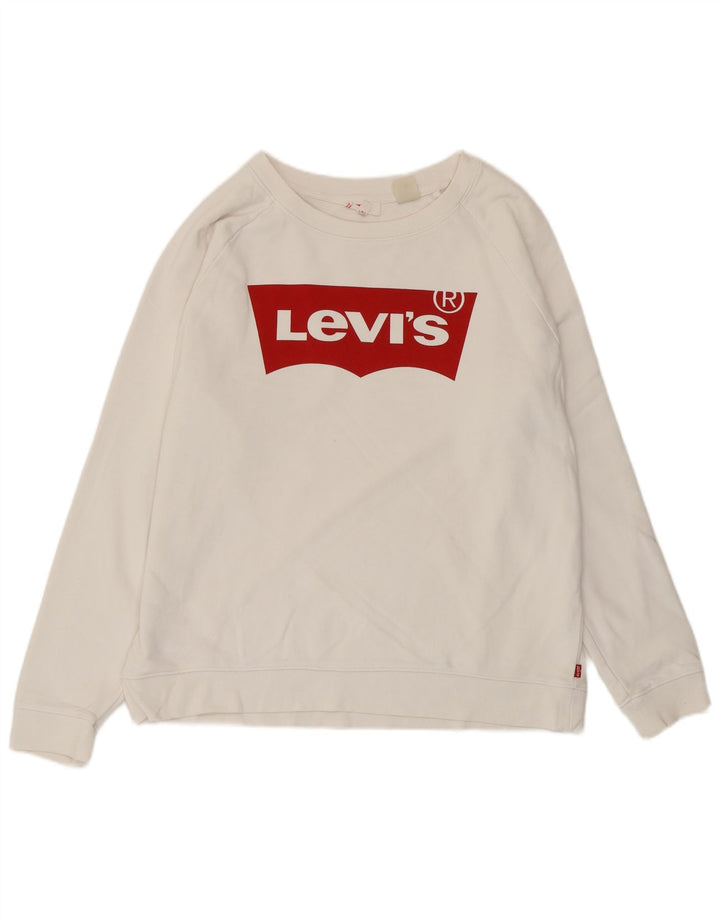 Γυναικείο γραφικό φούτερ Levi's Jumper UK 14 Medium White