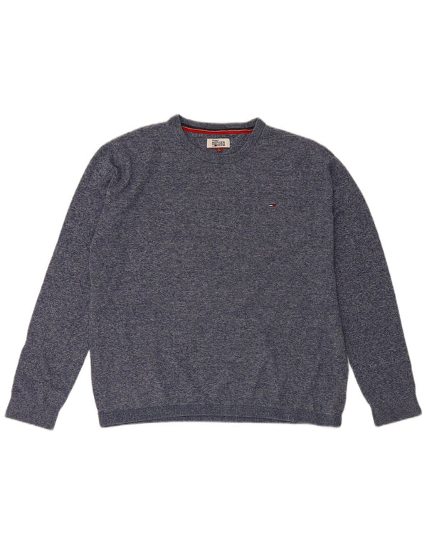 Tommy Hilfiger Γυναικείο πουλόβερ με λαιμόκοψη UK 16 Large Navy Blue από βαμβάκι