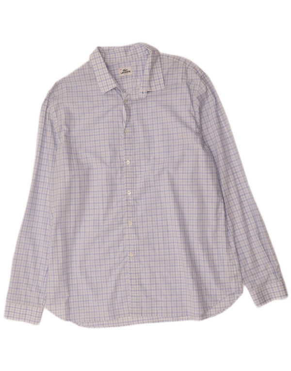 Ανδρικό πουκάμισο Lacoste Slim Fit Size 46 2XL Blue Check Cotton
