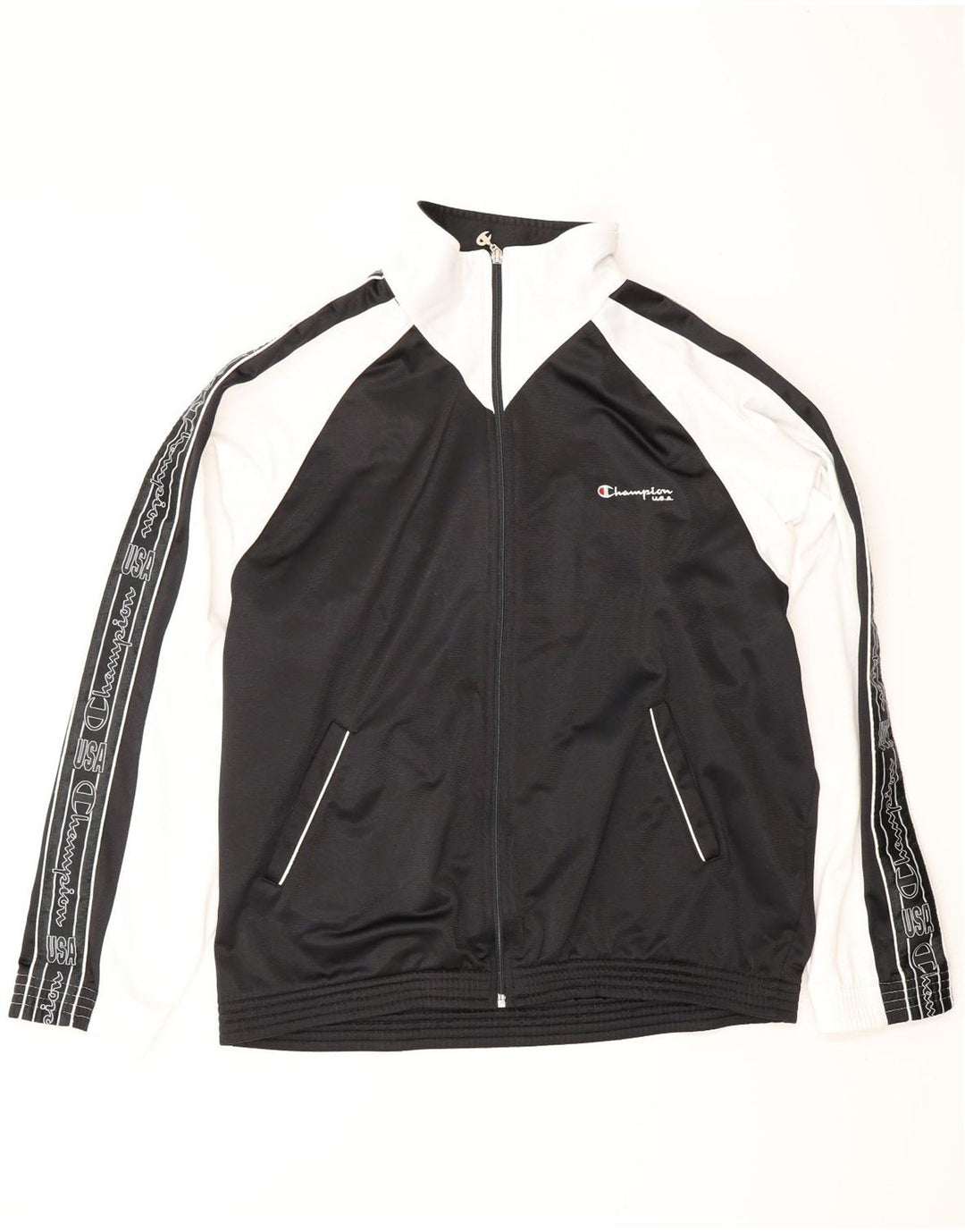 Ανδρική αθλητική φόρμα γραφικών CHAMPION Top Jacket Large Black Colourblock