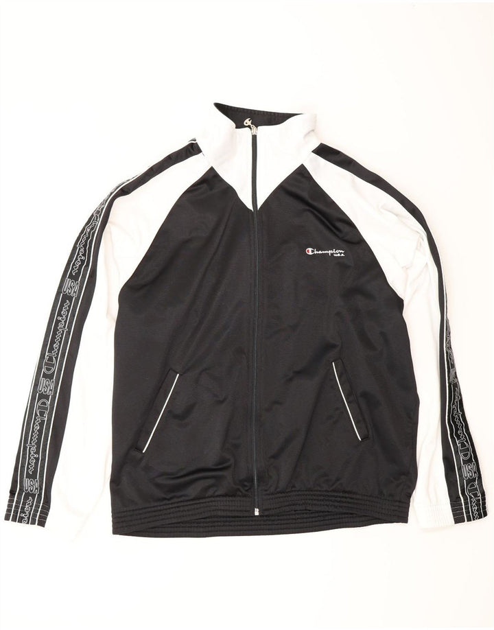 Ανδρική αθλητική φόρμα γραφικών CHAMPION Top Jacket Large Black Colourblock