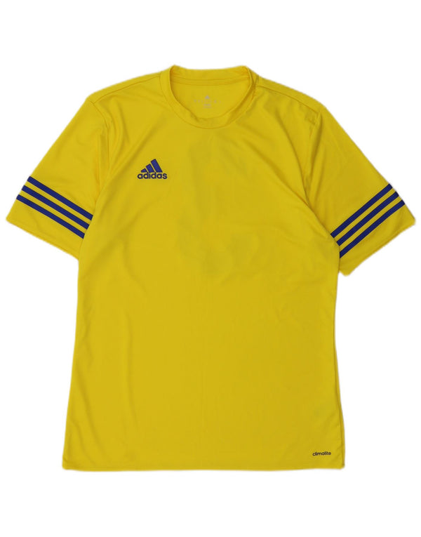 Ανδρικό γραφικό T-Shirt Adidas Climalite Τοπ μεσαίου κίτρινου πολυεστέρα