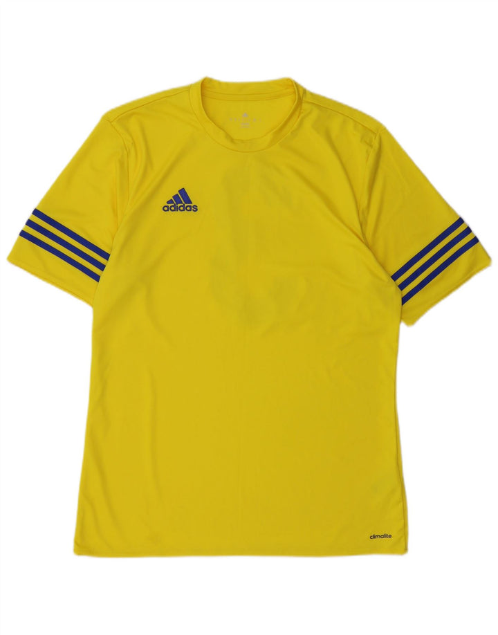 Ανδρικό γραφικό T-Shirt Adidas Climalite Τοπ μεσαίου κίτρινου πολυεστέρα
