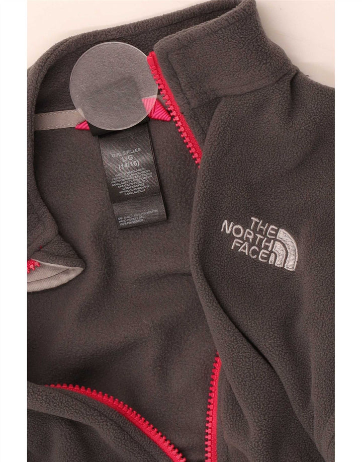 The North Face Girls Fleece Jacket 12-13 Years Large Grey Polyester