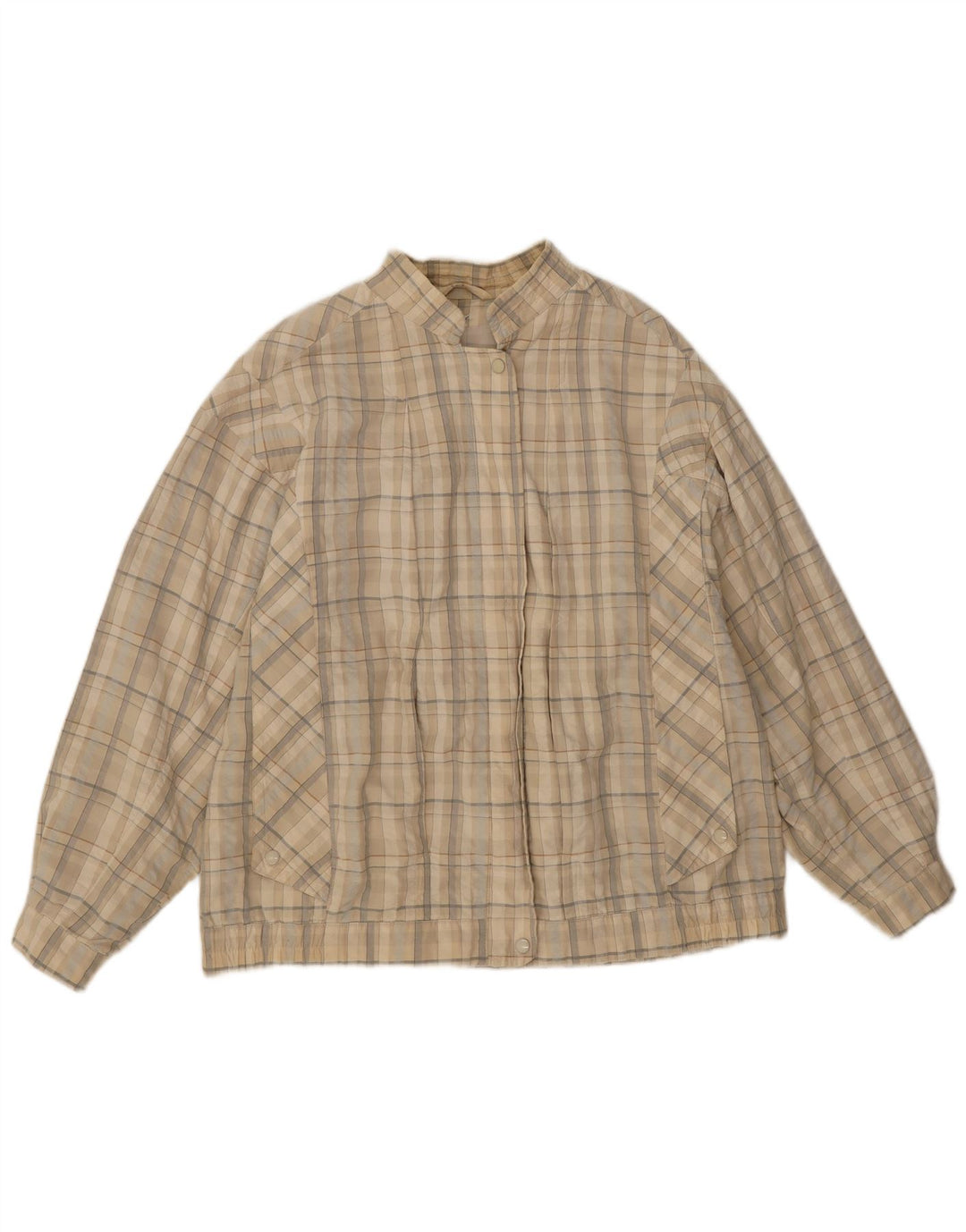 Wohrl Γυναικείο Bomber Jacket UK 16 Large Beige Check Cotton