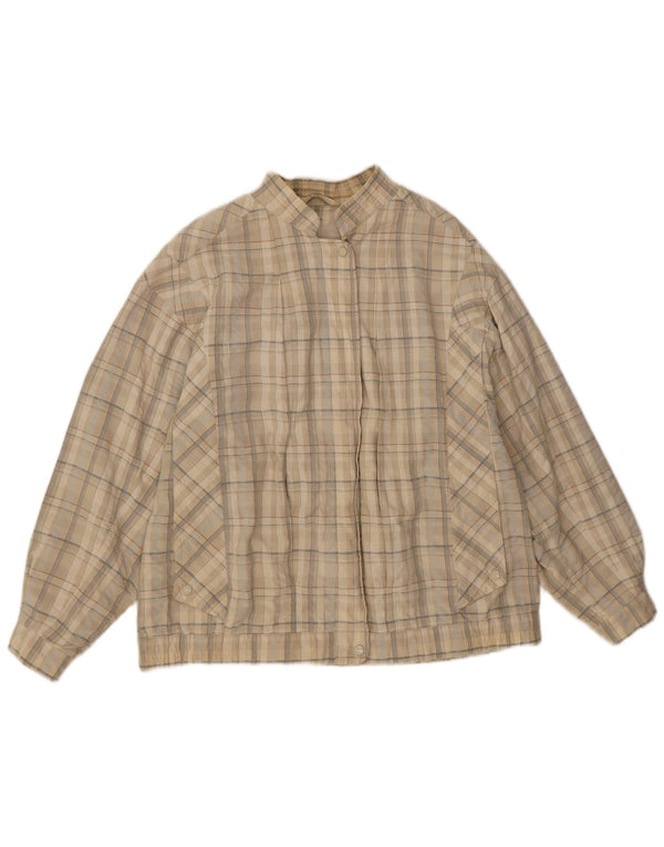 Wohrl Γυναικείο Bomber Jacket UK 16 Large Beige Check Cotton