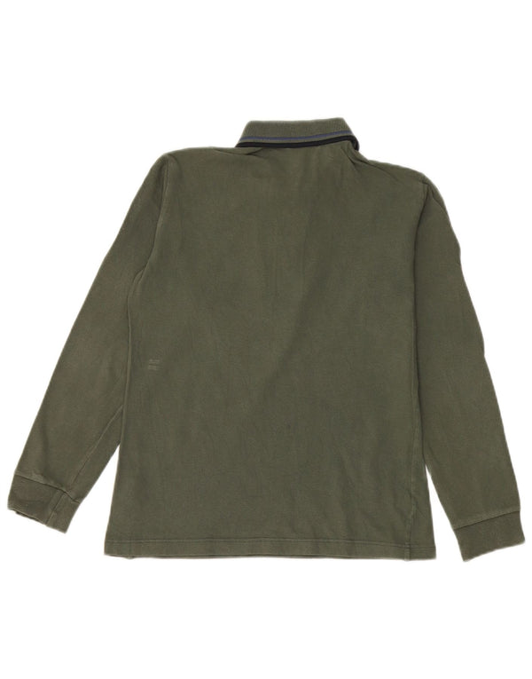 Fred Perry Boys μακρυμάνικο μπλουζάκι πόλο 9-10 ετών Πράσινο βαμβακερό